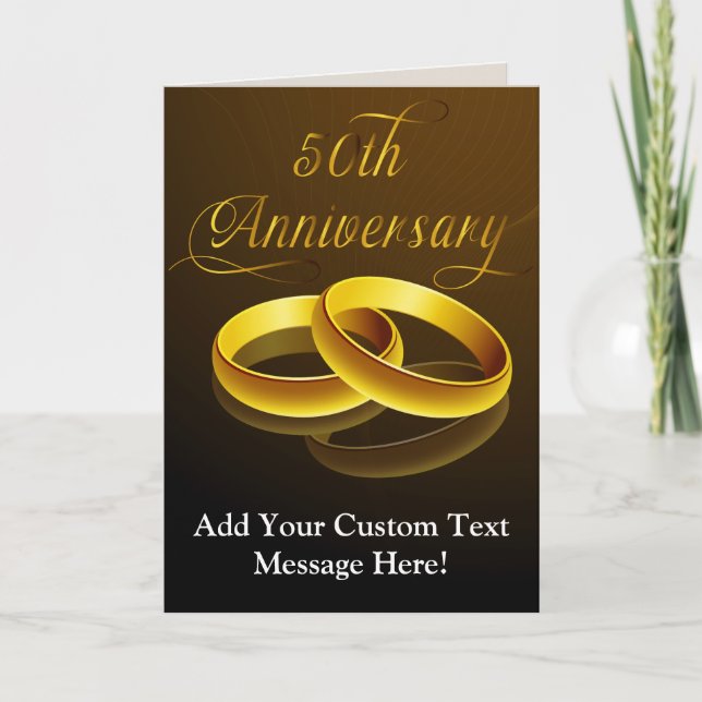 Tarjeta 50 Aniversario | Escritura Dorada (Anverso)