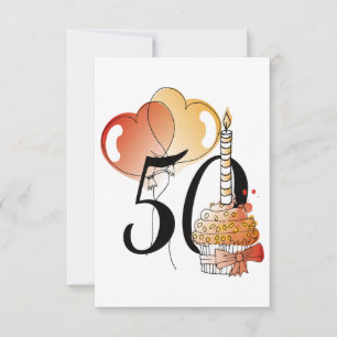 TARJETA 50 ANIVERSARIO O CUMPLEAÑOS