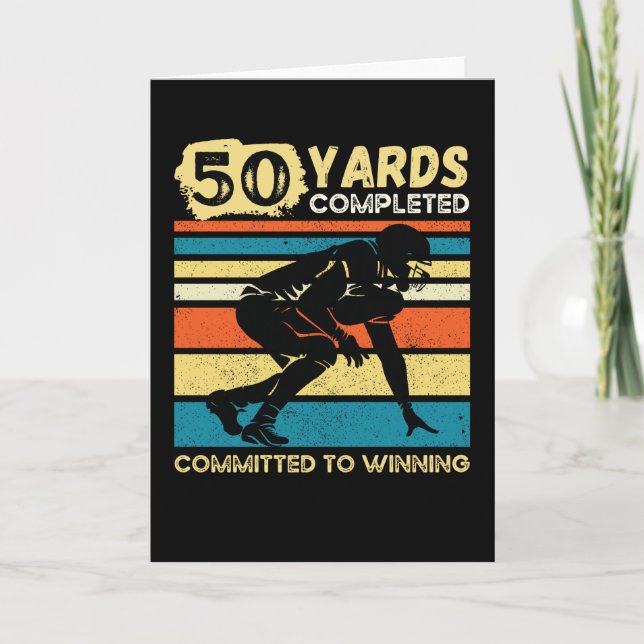 Tarjeta 50 Años cumplidos Cumpleaños de Fútbol (Anverso)
