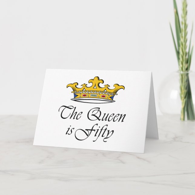 Tarjeta ¡50 años La Reina tiene 50 años! (Anverso)