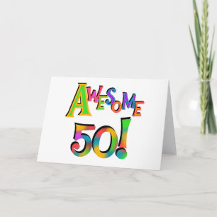 Tarjeta 50 camisetas y regalos impresionantes del