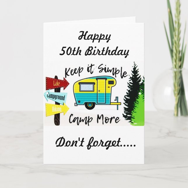 TARJETA *50 CUMPLEAÑOS* A MI CAMPER FAV (Anverso)