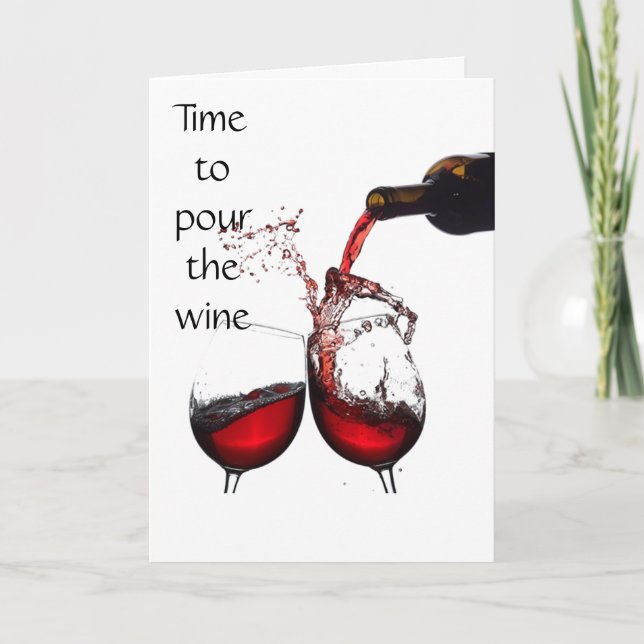 TARJETA **50** CUMPLEAÑOS - HORA DE PONER EL VINO (Anverso)