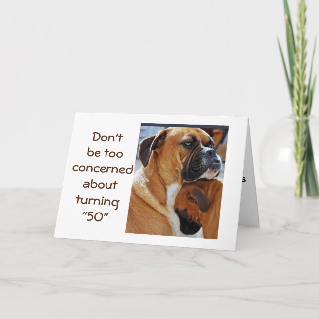 TARJETA **50° CUMPLEAÑOS HUMOR** PARA USTED (Anverso)
