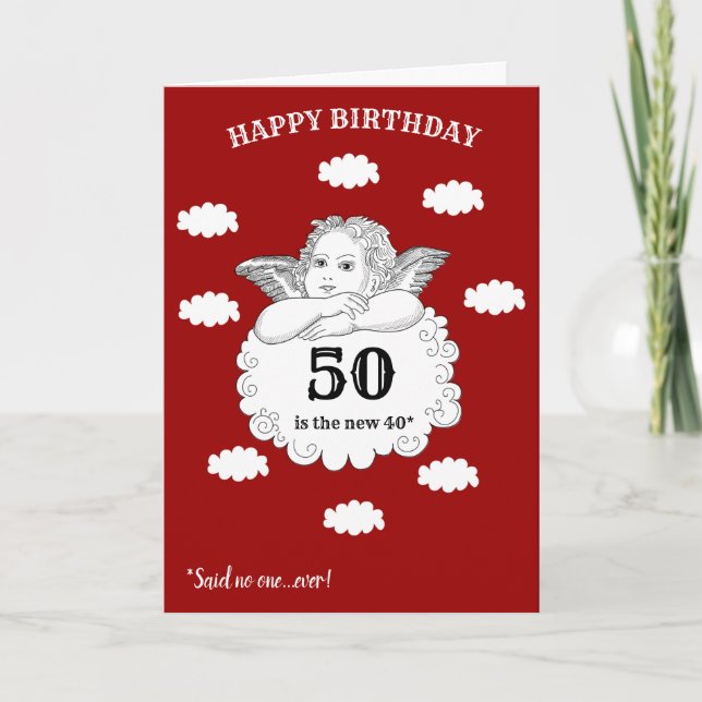 Tarjeta 50 es el nuevo 40 Cherub Cheeky divertido 50 cumpl (Anverso)