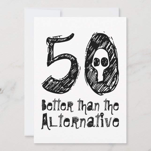 Tarjeta 50 Mejor que Alternativa 50 cumpleaños divertida v (Anverso)