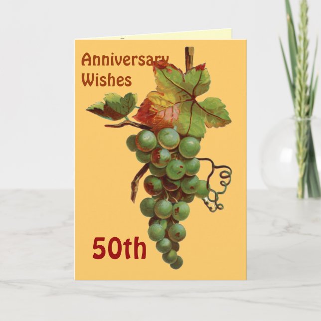 Tarjeta 50.o Deseos del aniversario, customiseable (Anverso)