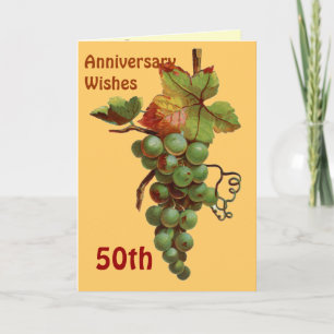 Tarjeta 50.o Deseos del aniversario, customiseable