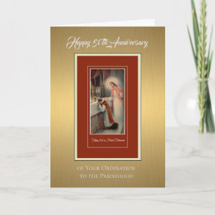 Tarjeta 50.o Sacerdote de la ordenación del aniversario en