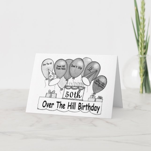 Tarjeta 50.o Sobre el cumpleaños de las colinas (Anverso)