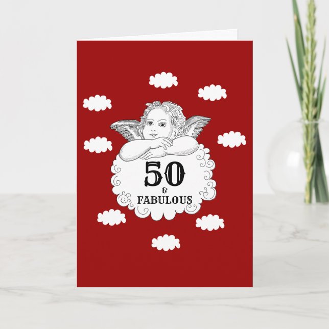 Tarjeta 50 y fabulosa celebración de cumpleaños número 50 (Anverso)