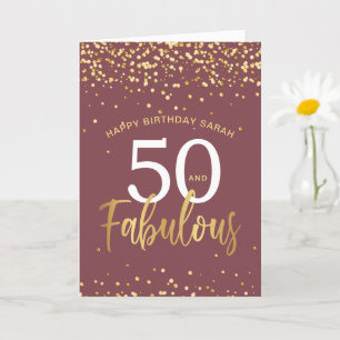 Tarjeta 50 y fabuloso cumpleaños con estilo