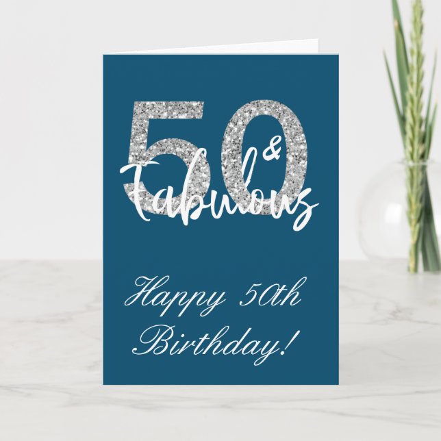 Tarjeta 50 y Fabuloso Feliz Cumpleaños 50º (Anverso)