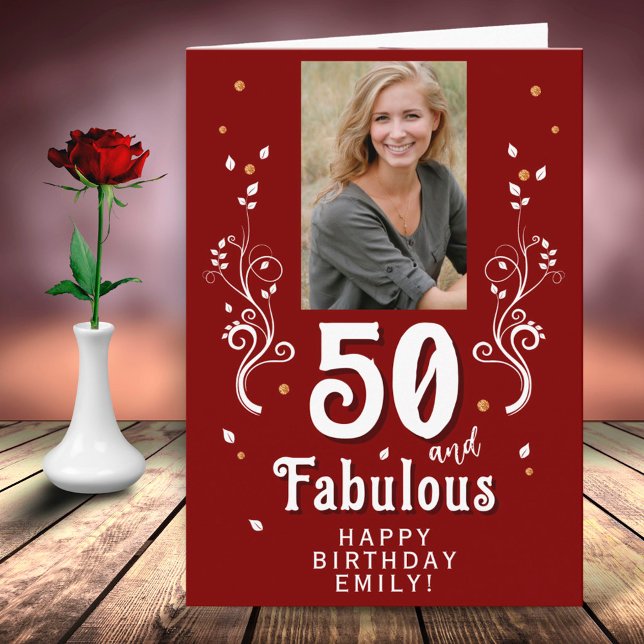 Tarjeta 50 y fabuloso follaje rojo 50 foto de cumpleaños (Subido por el creador)
