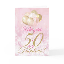 50 y fabuloso globo de Purpurina de cumpleaños núm