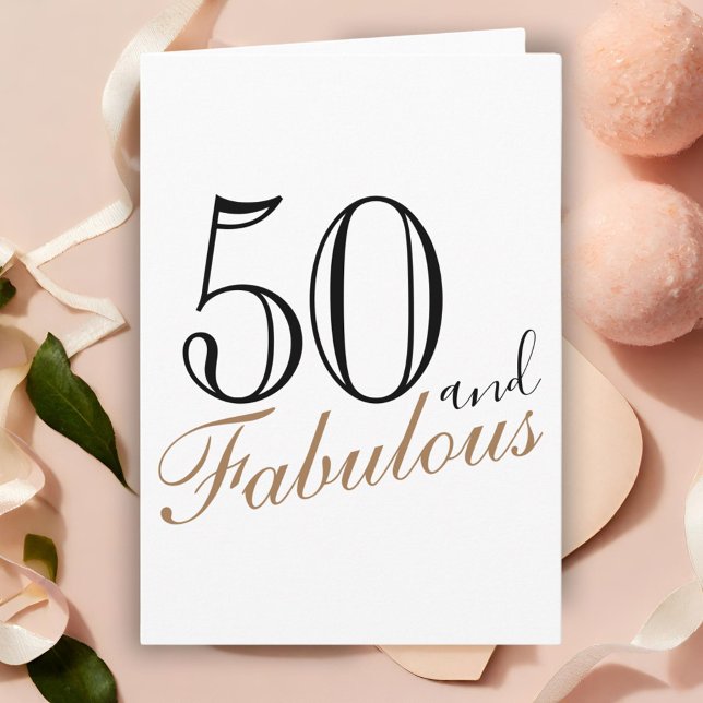 Tarjeta 50 y fabuloso guión moderno 50 cumpleaños (Subido por el creador)