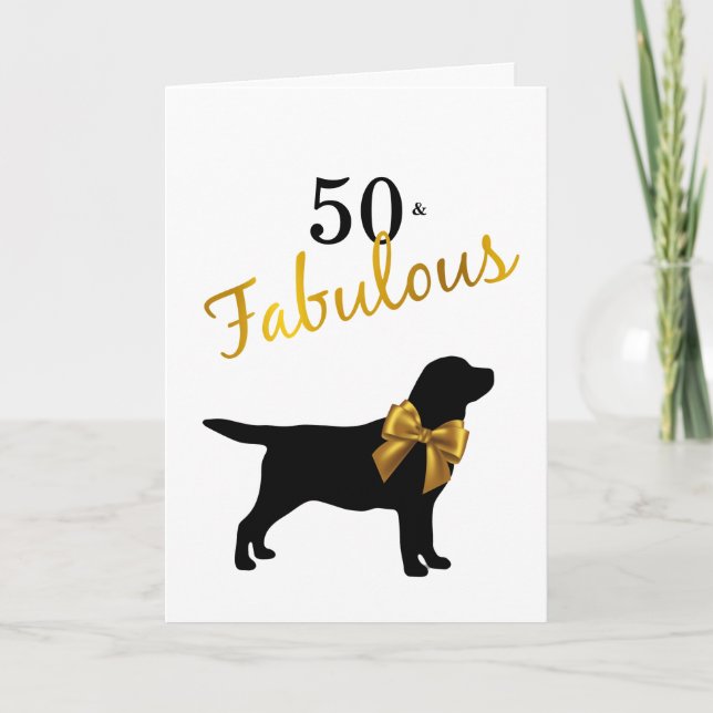 Tarjeta 50 y fabuloso - Perro dulce - cumpleaños 50 (Anverso)