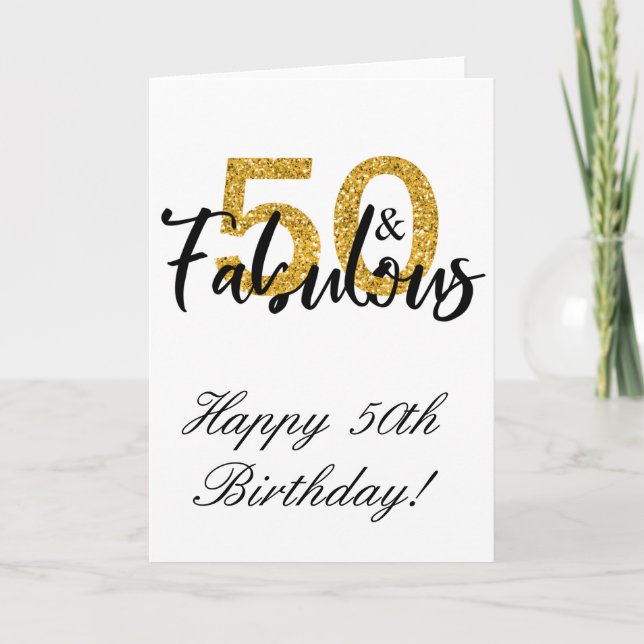 Tarjeta 50 y Fabuoso Cumpleaños Feliz 50° (Anverso)