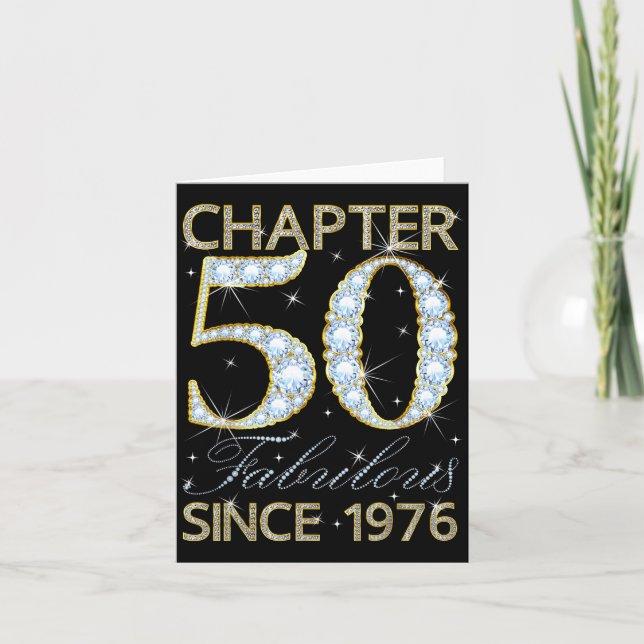 Tarjeta 50th Birthday Chapter 50 Fabulous Since 1976  (Anverso)