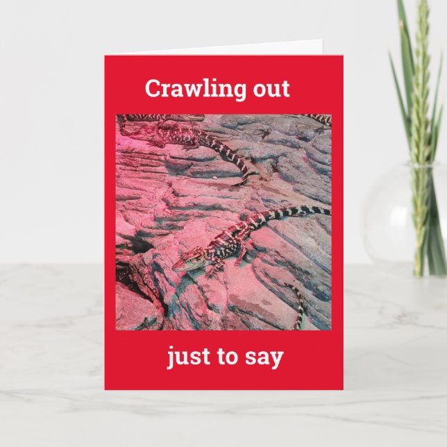 Tarjeta *50th BIRTHDAY* FROM THIS COOL LIZARD Card (Anverso)