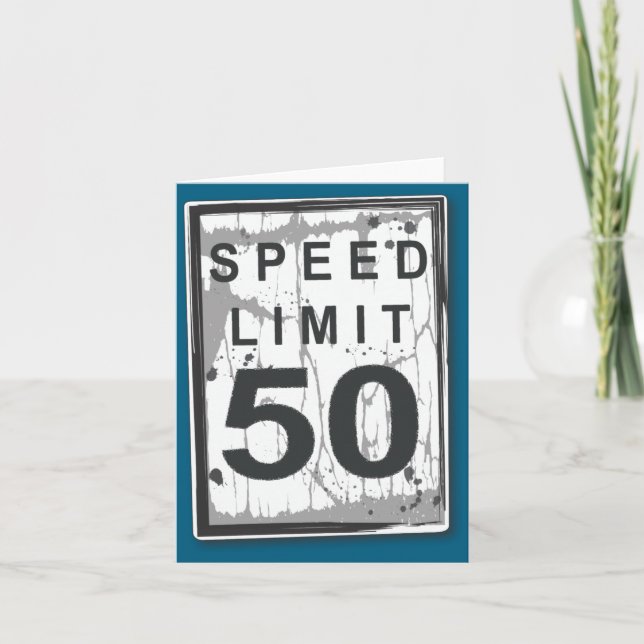 Tarjeta 50th Birthday Funny Ngy Speed Limit Sign  (Anverso)