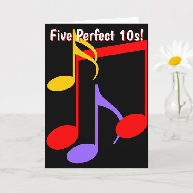 Tarjeta 50th Birthday Music Notes Folded Greeting Card (Planta pequeña)