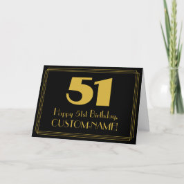 Tarjeta 51° cumpleaños: Aspecto inspirado en el Art Deco "