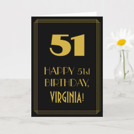 Tarjeta 51° cumpleaños - Aspecto inspirado en el Art Deco 