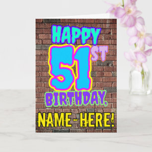 Tarjeta 51 cumpleaños - Divertido, estilo inspirado en gra