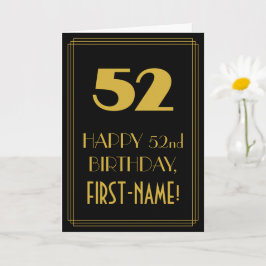 Tarjeta 52º cumpleaños - Aspecto inspirado en el Art Deco 