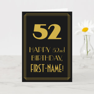 Tarjeta 52º cumpleaños - Aspecto inspirado en el Art Deco
