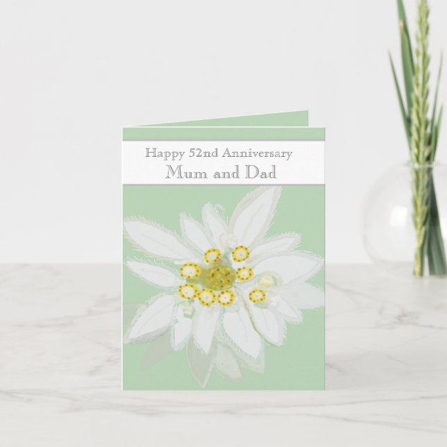 Tarjeta 52.º Aniversario Boda Edelweiss (Anverso)