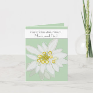 Tarjeta 52.º Aniversario Boda Edelweiss