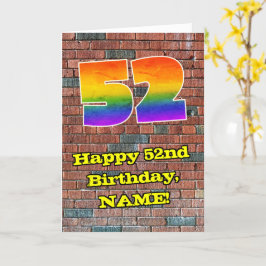 Tarjeta 52.º cumpleaños: Arcoiris inspirado en graffiti di