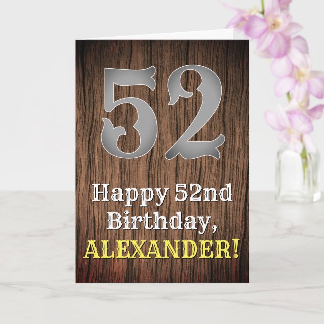 Tarjeta 52.º cumpleaños: Country Western Inspired Look, No (Orquídea)