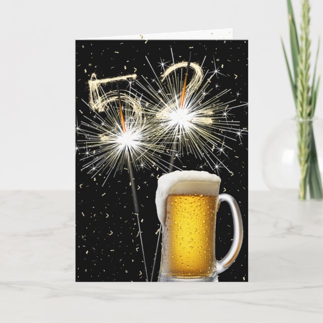 Tarjeta 52.º Nacimiento De Espumantes Con Cerveza Mug (Anverso)