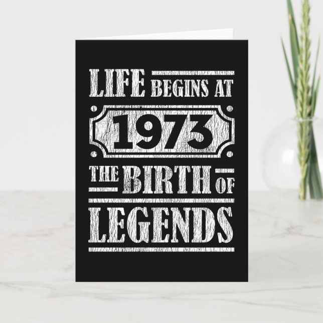 Tarjeta 52 Años De Edad 1973 Nacimiento De La Leyenda 52º  (Anverso)