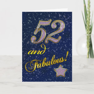 Tarjeta 52° cumpleaños para alguien Fabuloso