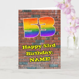 Tarjeta 53.º cumpleaños: Arcoiris inspirado en graffiti di