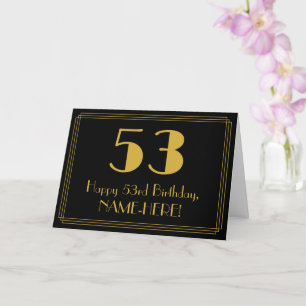 Tarjeta 53.º Cumpleaños: Aspecto inspirado en el Art Deco