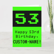 53.º cumpleaños: Nerdy / Geeky Style "53" y nombre