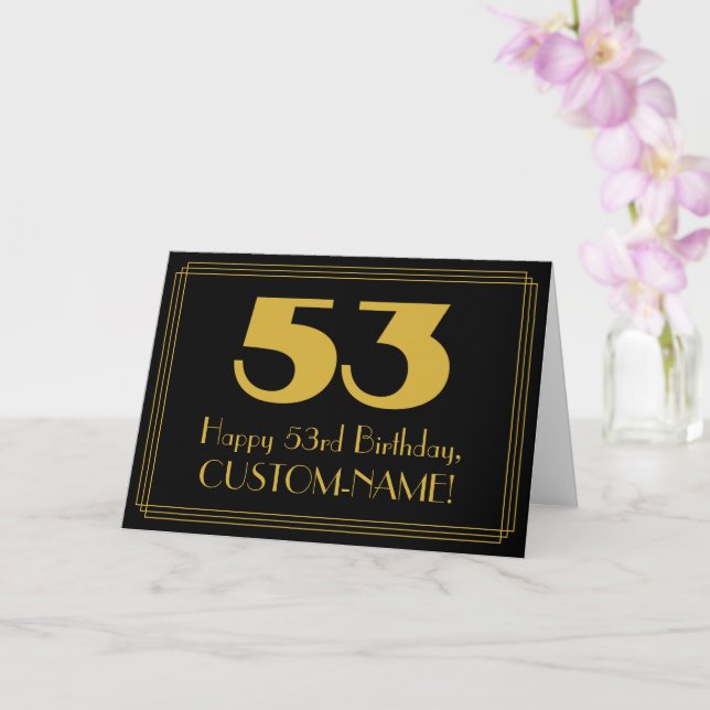 Tarjeta 53° cumpleaños: Aspecto inspirado en el Art Deco " (Orquídea)