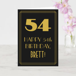 Tarjeta 54º cumpleaños ~ Art Deco Inspirado Aspecto "54" y