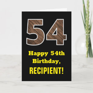 Tarjeta 54º cumpleaños: Nombre, Patrón de grano de madera 