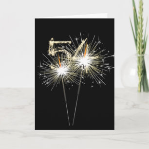 Tarjeta 54.ª estafa de cumpleaños en negro