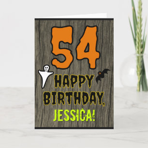 Tarjeta 54.º cumpleaños: Temática de Halloween espeluznant