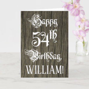 Tarjeta 54 Aniversario: Elegante y brillante texto; aparie