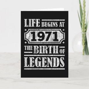 Tarjeta 54 Años De Edad 1971 Nacimiento De Leyenda 54º Cum