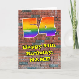 Tarjeta 54° cumpleaños: Arcoiris inspirado en graffiti div