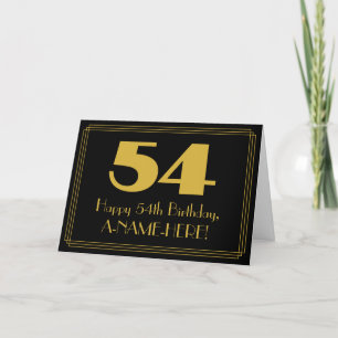 Tarjeta 54° cumpleaños: Aspecto inspirado en el Art Deco "